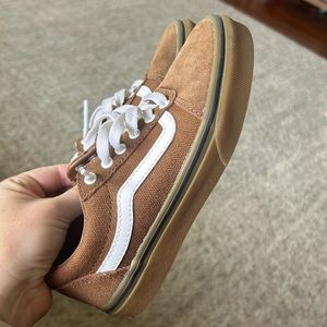 Brown Vans Tie Shoes Like New Size 1.0 Little Boys
